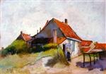 Lesser Ury  - Bilder Gemälde - House with Red Roofs (Holland)
