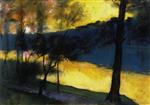 Lesser Ury  - Bilder Gemälde - Landscape at Sunset