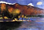 Lesser Ury  - Bilder Gemälde - Promontory on Lake Garda