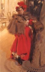 Anders Zorn  - Peintures - Dame en rouge