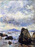 Lesser Ury  - Bilder Gemälde - Rocky Shore at Capri