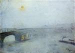 Lesser Ury  - Bilder Gemälde - Waterloo - Brücke bei Nebel