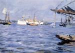 Anders Zorn  - paintings - The Battleship Baltimore In Stockholm Harbor