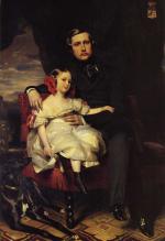 Franz Xavier Winterhalter - paintings - Napoleon Alexandre Louis Joseph Berthier and his Daughter, Malcy Louise Caroline Frederique