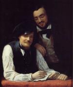 Franz Xavier Winterhalter  - paintings - Self Portrait of the Artist with his Brother, Hermann