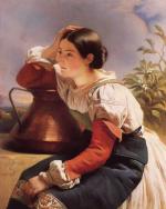 Franz Xavier Winterhalter  - paintings - Young Italian Girl by the Well