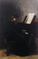 Thomas Eakins - Peintures - Elizabeth au piano