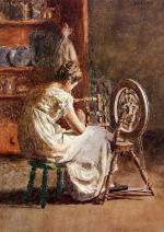 Thomas Eakins - Peintures - Fileuse travaillant à la maison