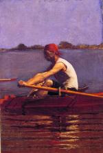 Thomas Eakins - Peintures - John Biglin dans un canot à une place