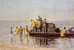 Thomas Eakins  - paintings - Taking up the Net
