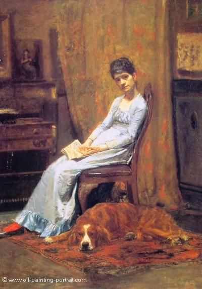 The Artists Wife and his Setter Dog