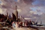 Louis Gabriel Eugene Isabey - paintings - Scene De Port