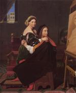 Jean Auguste Dominique Ingres  - Peintures - Raphaël et la Fornarina
