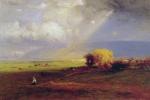 George Inness  - Bilder Gemälde - Vorbeiziehende Woljen nach dem Regen