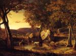 George Inness  - paintings - Summer Days, Cattle Drinking Late Summer, Early Autumn