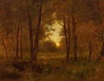 George Inness  - Peintures - Couher de soleil à Montclair