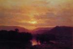 George Inness  - Peintures - Coucher du soleil