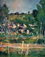 Paul Cezanne - Peintures - Vue d'Auvers sur Oise, la clôture