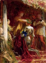Sir Frank Francis Bernard Dicksee - Bilder Gem�lde - A Knight Being Crowned With A Laurel Wreath