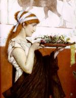 Sir Lawrence Alma Tadema - paintings - A Votive Offering, detail