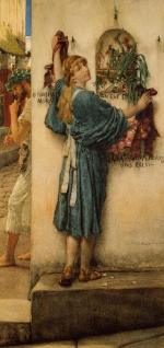 Sir Lawrence Alma Tadema - Peintures - Un autel dans la rue