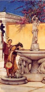 Sir Lawrence Alma Tadema - paintings - Between Venus and Bacchus