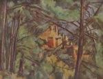 Paul Cezanne - paintings - Das Chateau Noir (hinter Baeumen)