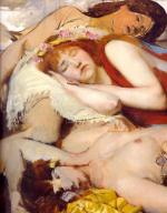 Sir Lawrence Alma Tadema  - Bilder Gemälde - Exhausted Meanides after the dance