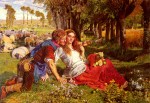 William Holman Hunt - paintings - The Hireling Shepherd
