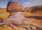 William Holman Hunt - paintings - The Sphinx, Gizeh, Looking towards the Pyramids of Sakhara