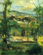 Paul Cezanne  - Bilder Gemälde - Dorf hinter den Bäumen