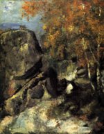 Paul Cezanne  - Bilder Gemälde - Felsen im Wald von Fontainebleau