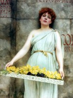 John William Godward - Peintures - Marchande de fleurs