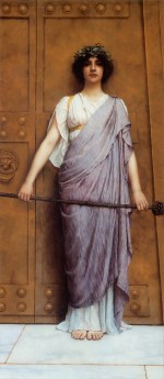 John William Godward - paintings - At the Gate of the Temple