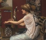 John William Godward - Peintures - Erato jouant de la musique
