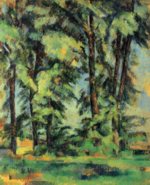 Paul Cezanne  - Bilder Gemälde - Hohe Bäume im Jas de Bouffan