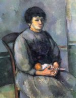 Paul Cézanne  - Peintures - Jeune fille à la poupée