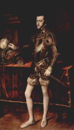 Tizian  - Bilder Gemälde - Portrait Philipp II