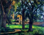 Paul Cezanne  - paintings - Kastanienbaeume und Wirtschaftsgebaeude