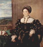 Tizian  - Peintures - Portrait de Elenora Gonzaga