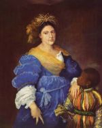 Tizian  - Peintures - Portrait de Laura de Dianti