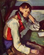 Paul Cezanne  - Peintures - Garçon au gilet rouge