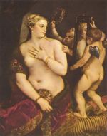 Tizian  - Peintures - Vénus au miroir