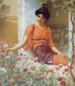 John William Godward  - Peintures - Fleurs d'été