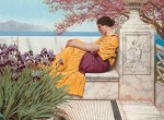John William Godward  - Peintures - Sous les fleurs