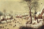 Pieter Bruegel - paintings - Winter Landscape with Skaters and Bird Trap