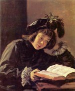 Frans Hals - Bilder Gemälde - Lesender Knabe