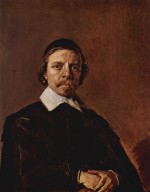 Frans Hals  - paintings - Portrait eines Mannes mit Scheitelkaeppchen, Spitzkragen und verschraenkten Haenden