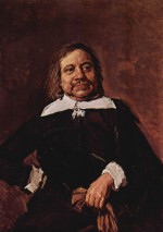 Frans Hals  - paintings - Portrait eines Mannes mit Spitzenkragen, in der Huefte aufgestuetzter rechter Hand und Handschuhen