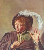 Frans Hals  - Peintures - Joueur de flûte chantant